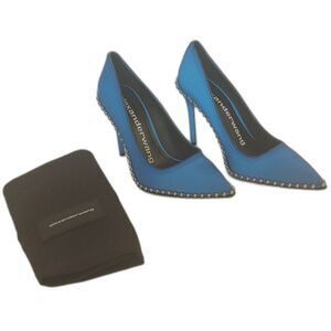 Alexander Wang Rie Blue Rocker Studded Heels, Size 39 EU (9 US)